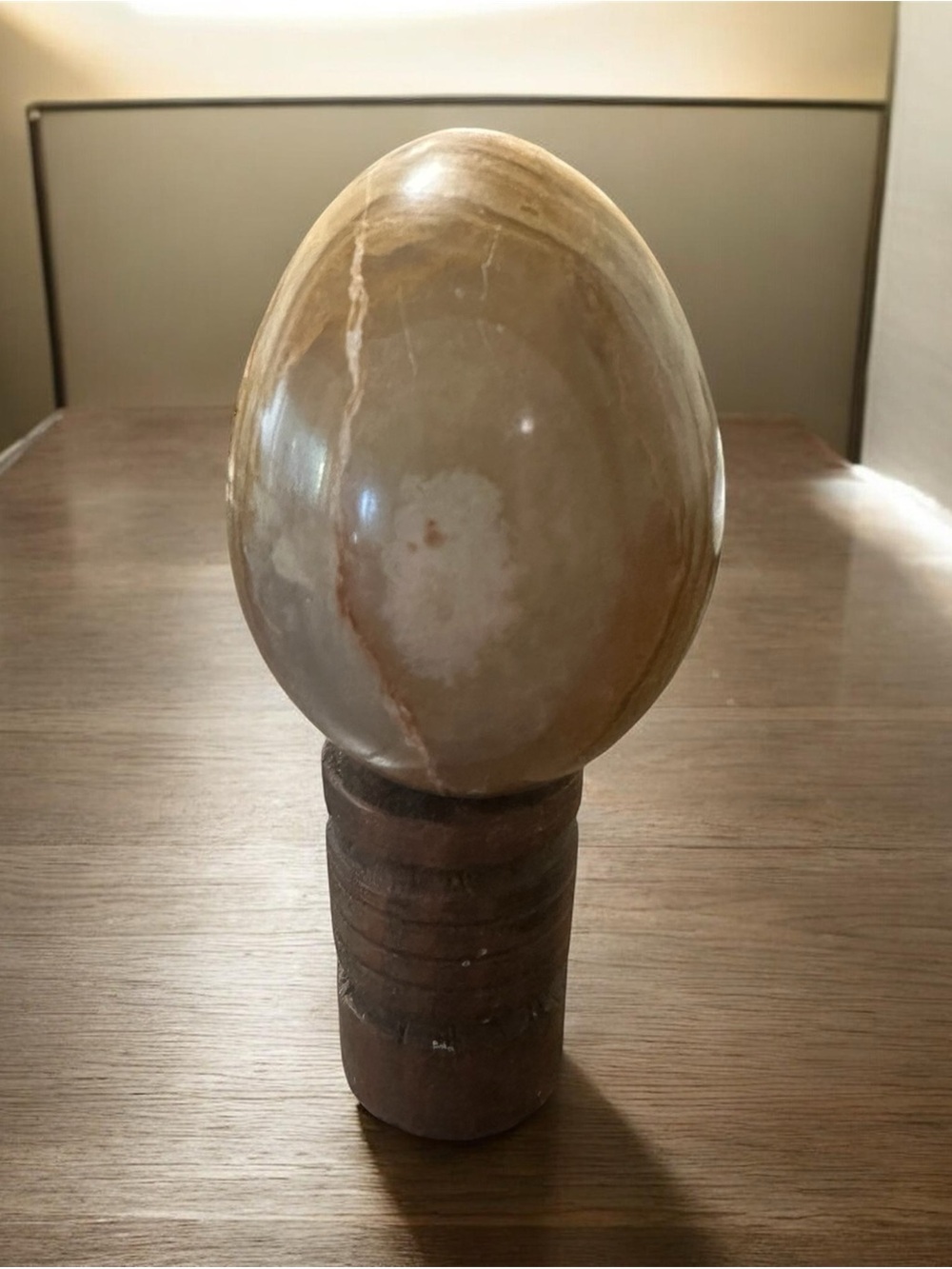 Natural Beige Banded Onyx Egg